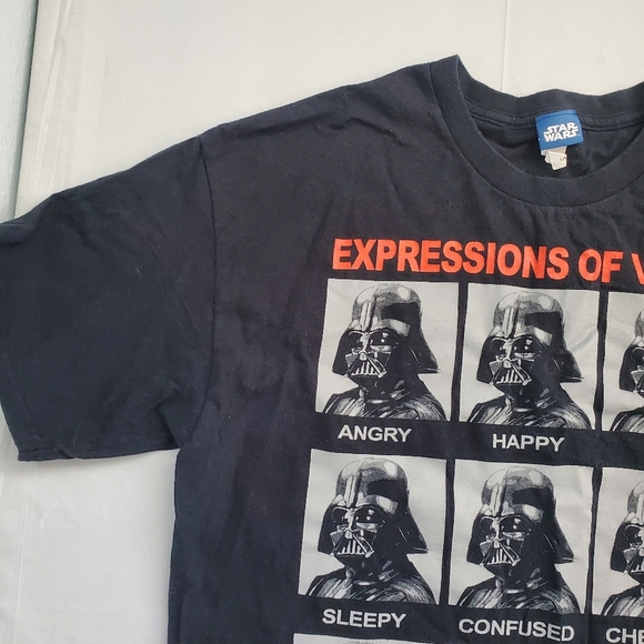 Darth Vader Star Wars "Expressions of Vader Angry Happy Sad"Large Black T-shirt - Picture 3 of 9